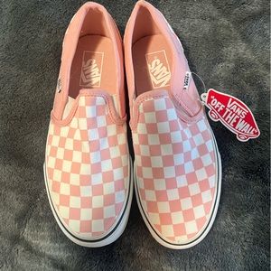 Pink/White checkered Vans